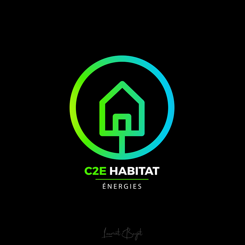 logo fluo habitat vert bleu